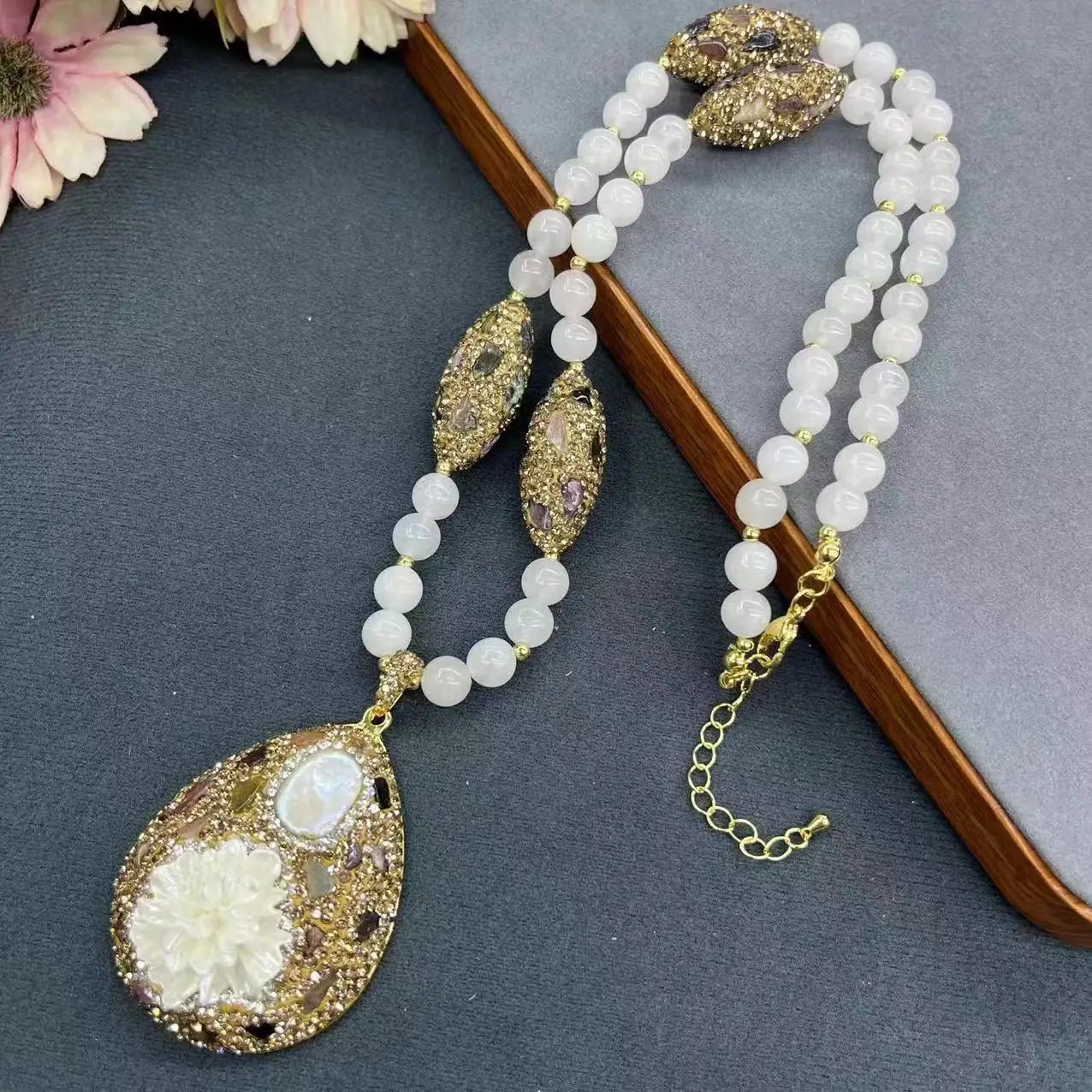 

DIY accessories Internet celebrity live broadcast new autumn and winter sweater chain handmade full diamond design inlaid with n