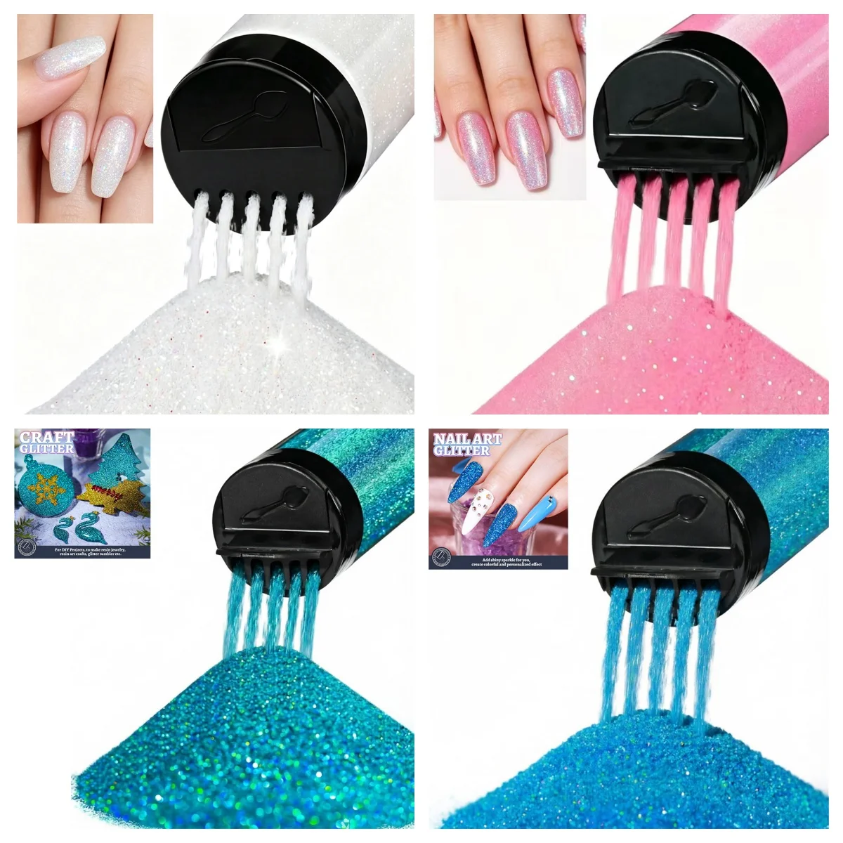 120ML Nagelglitzerpulver, Holographischer Ultrafeiner Glitzer, 1/128" Harzglitzerpulver, Metallisch Schillernder Glitzer für Bastelarbeiten – Detail 3