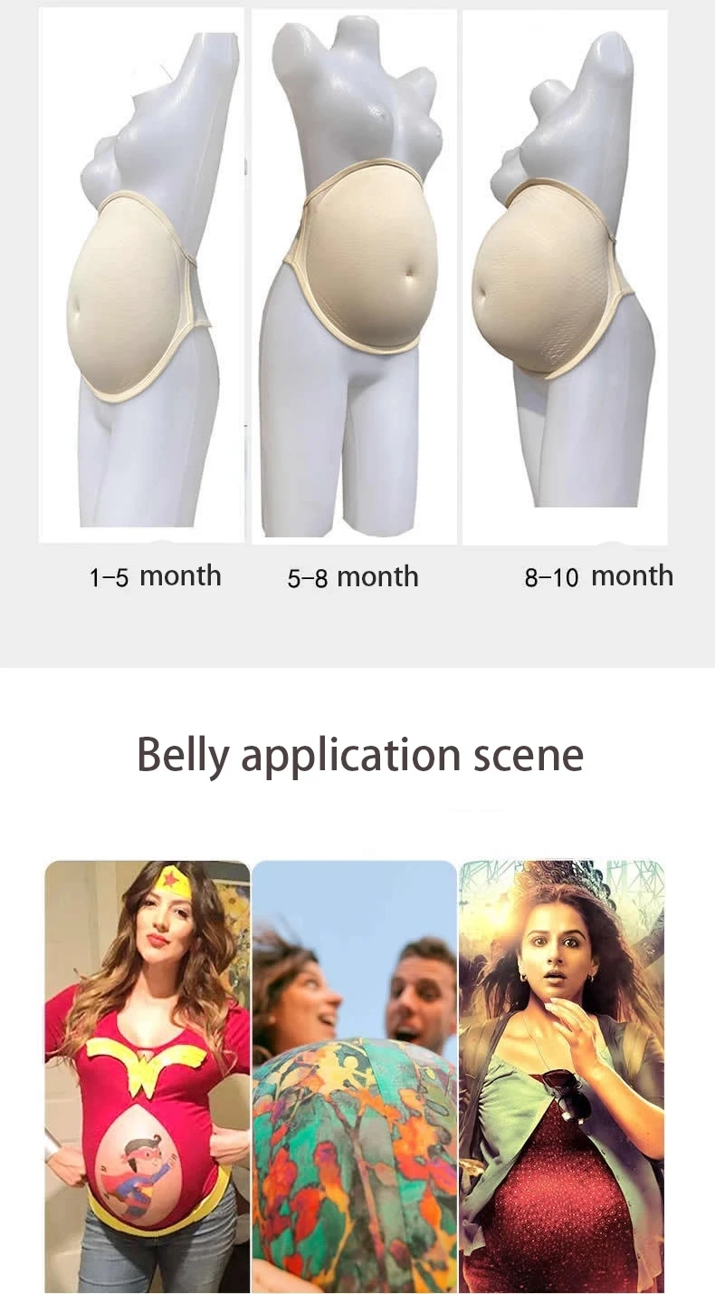 Artificial Baby Tummy Belly Fake Pregnancy Pregnant Bump Sponge Belly Pregnant Belly Style Suitable for Male and Female Actors