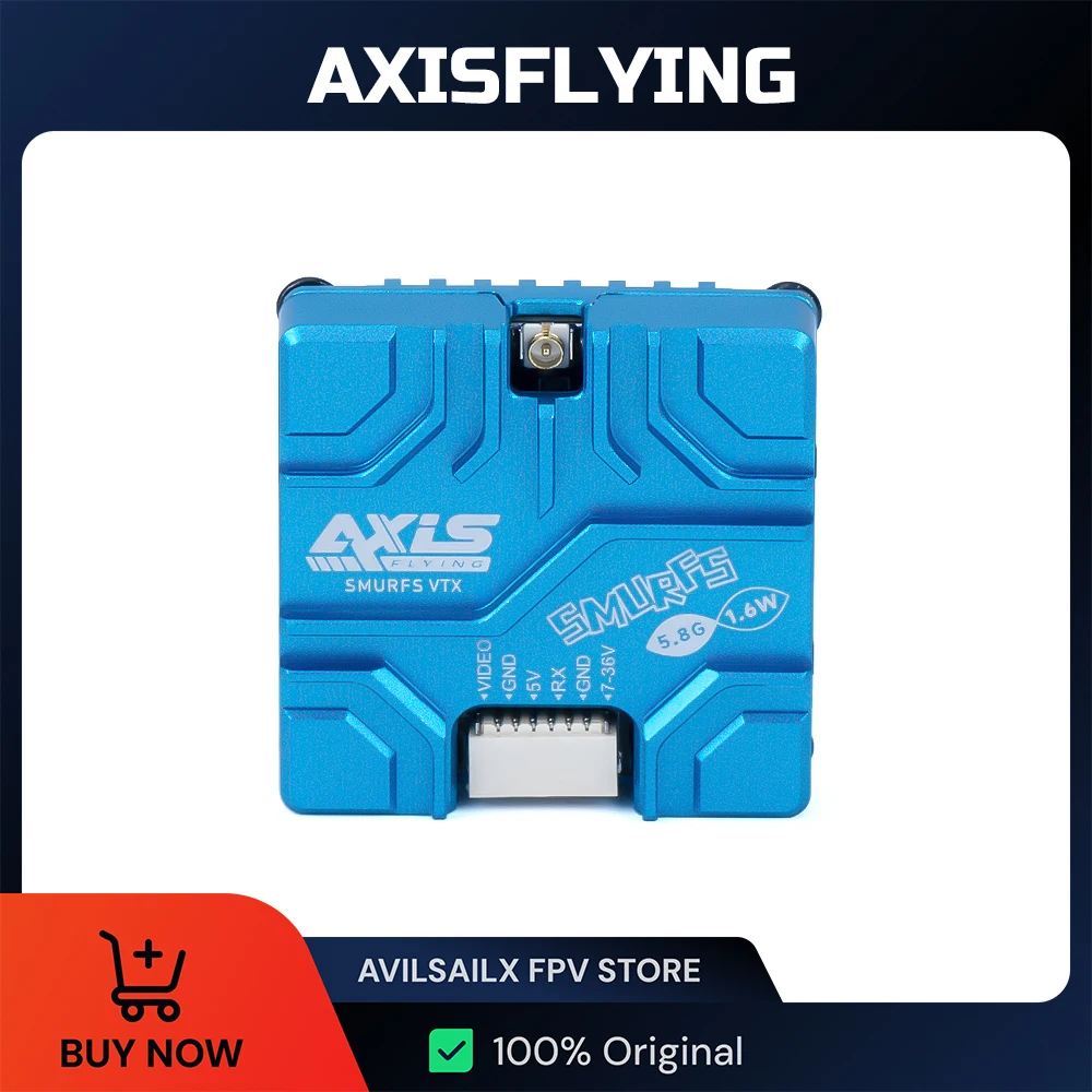 

Axisflying SMURFS VTX 5.8G 1.6W Analog image transmission, long range VTX for FPV Freestyle RC Long Range Drone 5/7/10inch