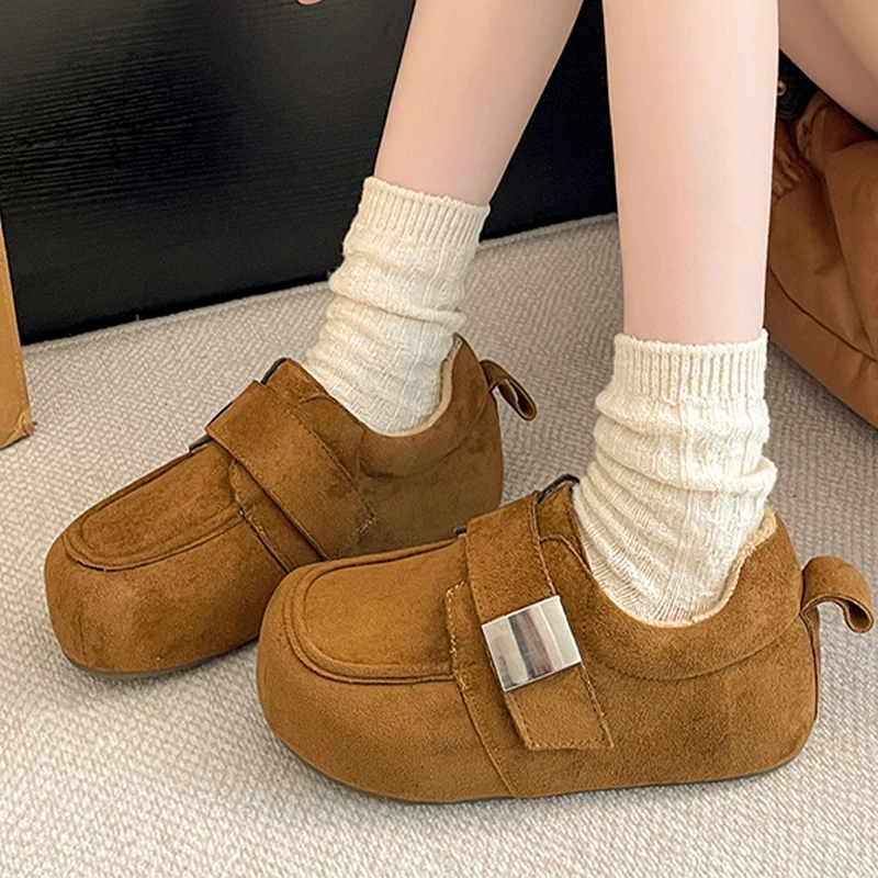 

Flats Women's Loafers Shoes Warm Casual Sport Shoes 2025 Fashion Dress Winter Botas New Cozy Dress Sneakers Walking Mujer Botas