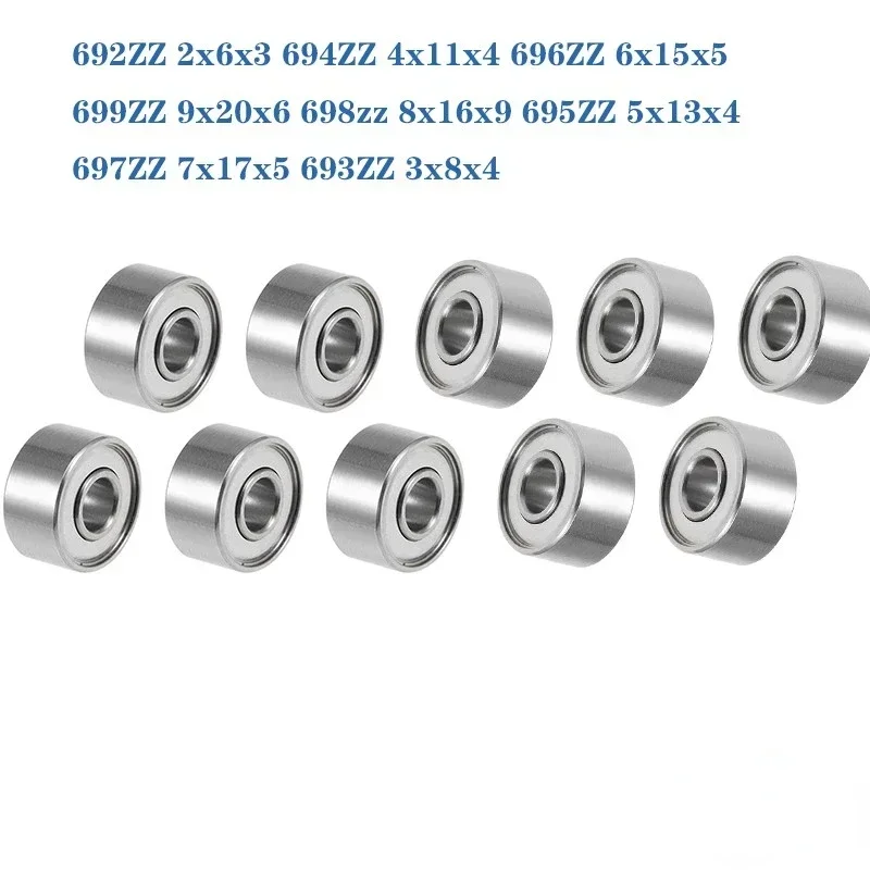 10pcs Bearing 692zz 693zz 694zz 695zz 696zz 697zz 698zz 699zz 3x8x4 Miniature Electrical Motor Ball Bearings for Emax DJI Drone