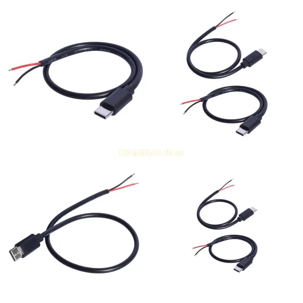 F62C USB C男性から2ピクテール電源ケーブル30cm 20AWG USB Cガジェットに簡単に設置または交換する