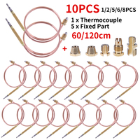 1-10pcs Universal Gas Thermocouple Valve 60/120cm Fireplace Replacement Temperature Controller Probe for Hot Water Boiler Ovens