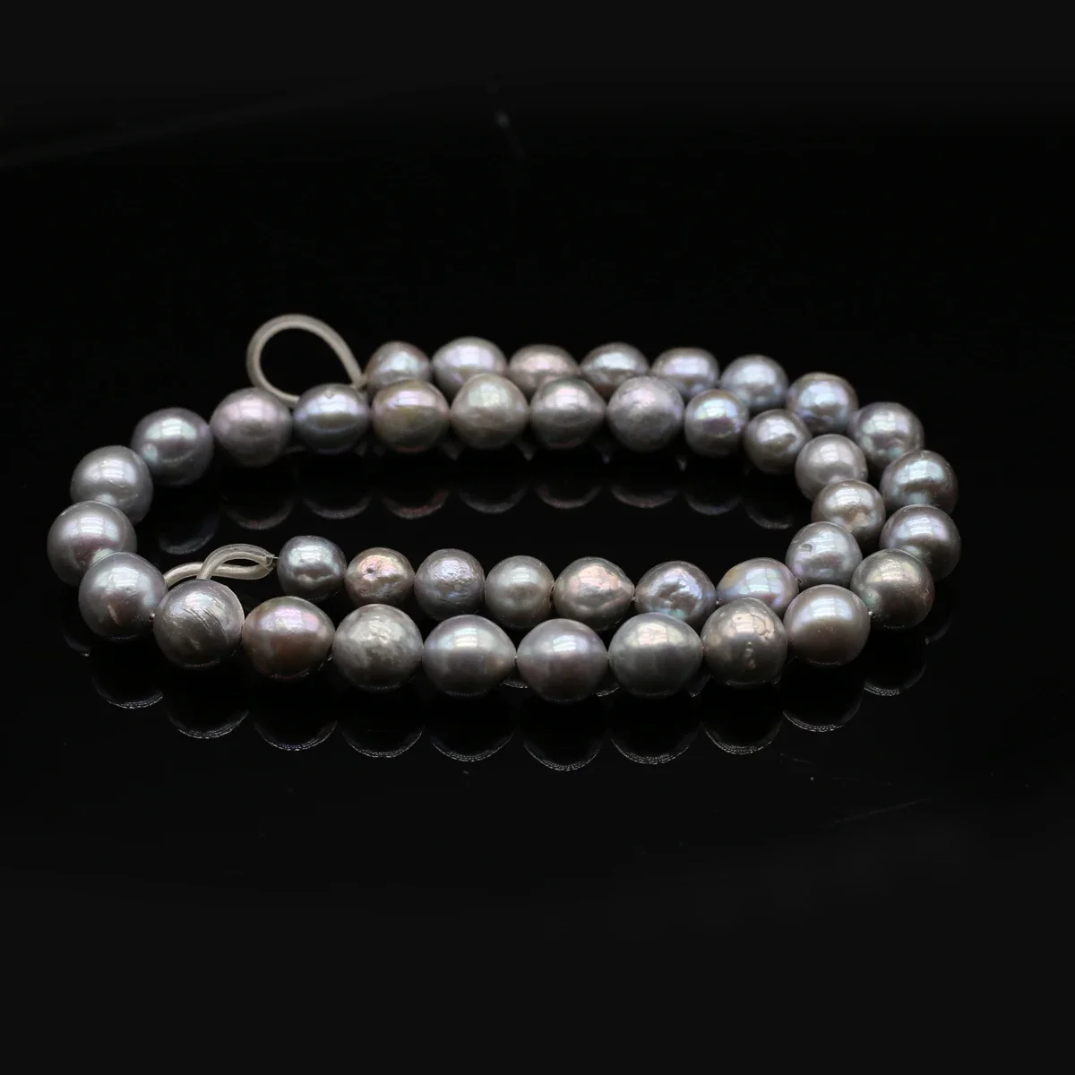 9-11mm5A Premium Elegance Natural Freshwater Gray NearRound Pearl Isolated Bead Jewelry Make DIY Necklace Bracelet Accessories