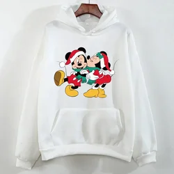 Merry Christmas Minnie Mouse Printed Hoodies Cartoon Clothes Harajuku Women Hoodie Casual Round Neck Pullover Sweatshirts Tops