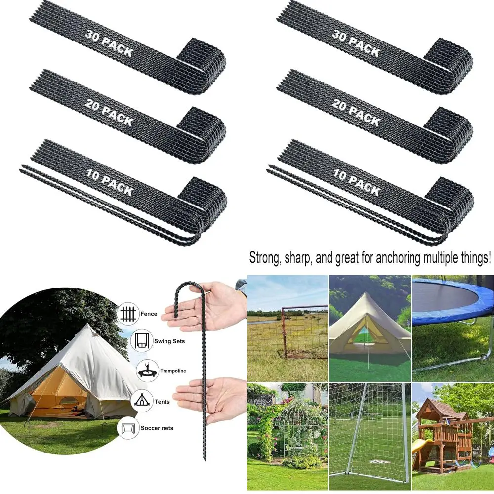 

16 Inch J Hook Rebar Stakes Heavy Duty Metal Stakes for Ground Barrel Soil Tent Swing Set Fence Stakes Steel Anchors Anti-Rust L