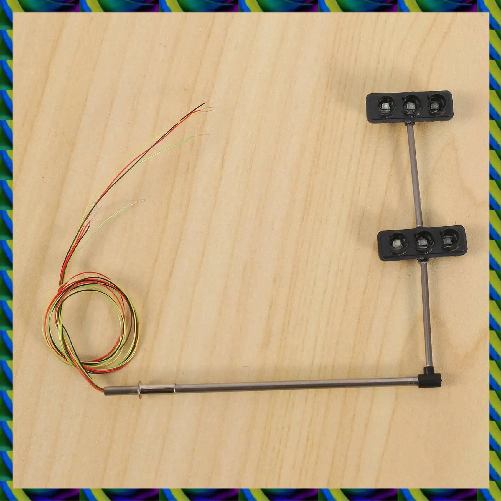 Daily 2X 3 Color Traffic Light Signals Ho Oo Scale Model 6LED For DIY Sand Table Crossing Street Construction Model 4