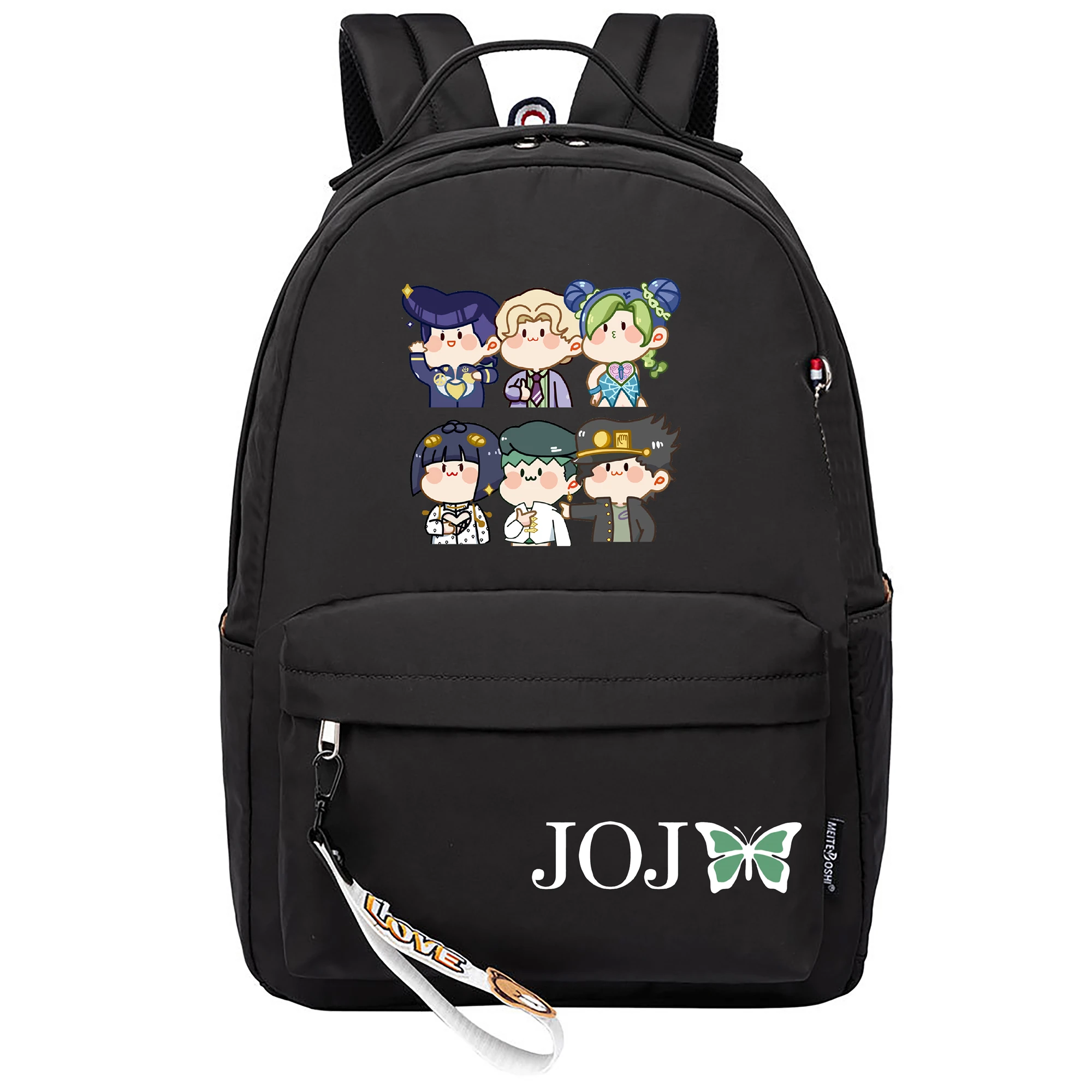 ジョジョの奇妙な冒険女性デイパックピンクランドセルナイロンスクールバッグ十代の女の子のためのかわいい旅行バッグパック小さなショルダーバッグ