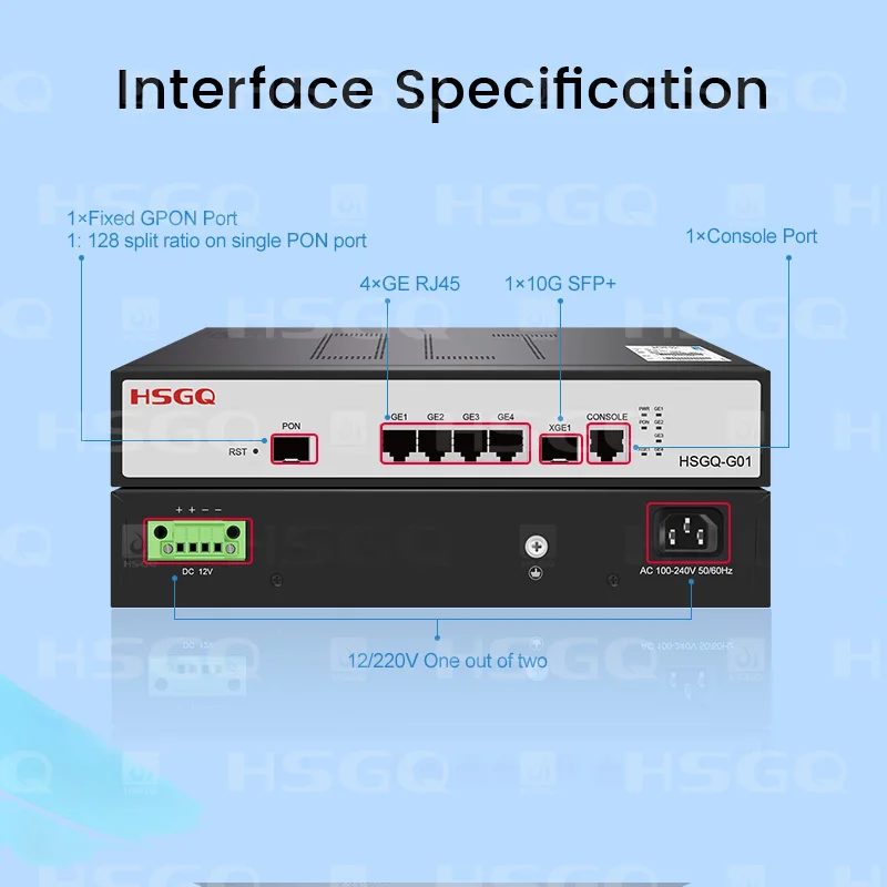 HSGQ-G01 Original Mini 1 Port Olt Gpon Gpon Olt 1 Port Pon FTTx Network Access Equipment Compatible With Multi-brand ONT