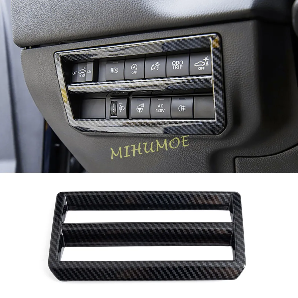 

Для Toyota Tundra Sequoia 2023 2024 2025 LHD автомобильная центральная консоль, переключатель лампы, крышка, наклейка, украшение из углеродного волокна