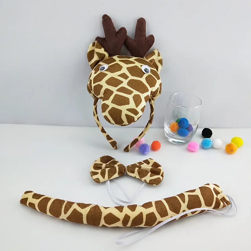 Kids Adults Giraffe Ears Headband Zoo Animal Band Hair Props Party Birthday Cosplay Costume Halloween Wedding Festival