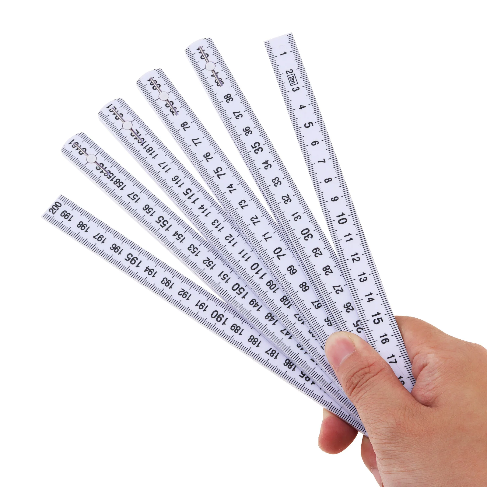 

2m / 78inch White Metric & Imperial Scale Plastic Ruler for Teaching / Drawing / Carpenters Multifunctional Measuring Tool