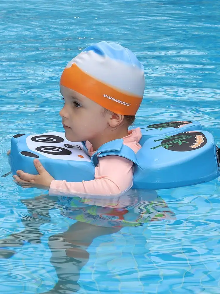 Swimbobo Kids Swim Floats Baby Newborn Underarm Child Non Inflatable Float Blue Panda Non-inflatable Children's Swimming Ring