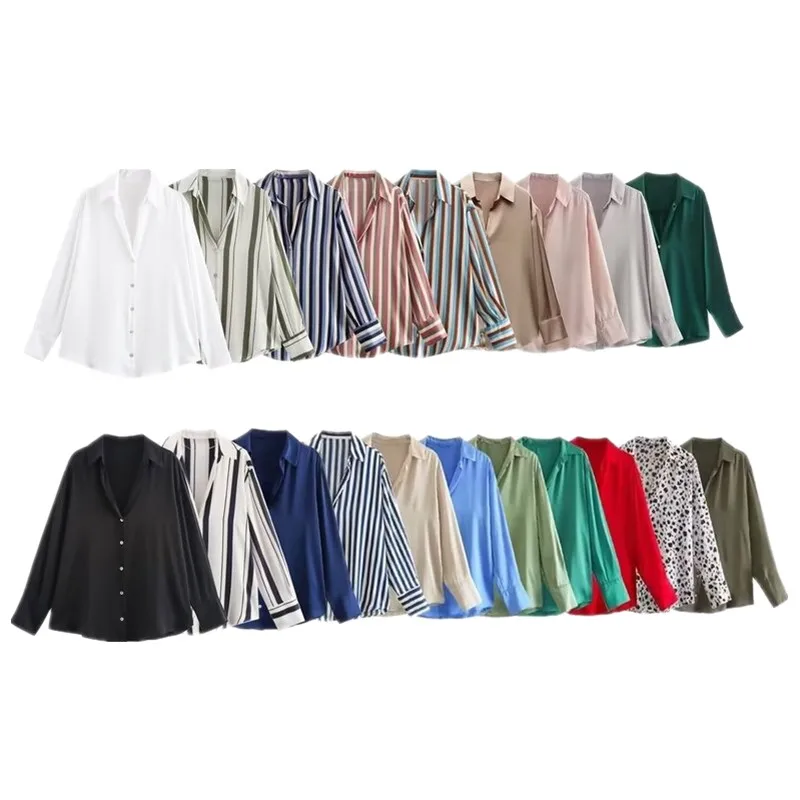 Raso di seta lungo Sve irt da donna Slim Fit Versatile 5 colori Autunno New Sle Pendolarismo Sle Taglio dritto Lunghezza regolare