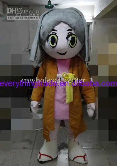 Nieuwe Volwassen Karakter Halloween Greey Haar Meisje Auto Mascotte Kostuum Halloween Kerst Jurk Full Body Props Outfit Mascotte Kostuum