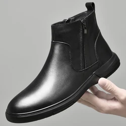 High quality Mid-top Men casual Shoes outdoor Comfortable Genuine Leather driving loafer fashion Male Flat Sneakers Shoes