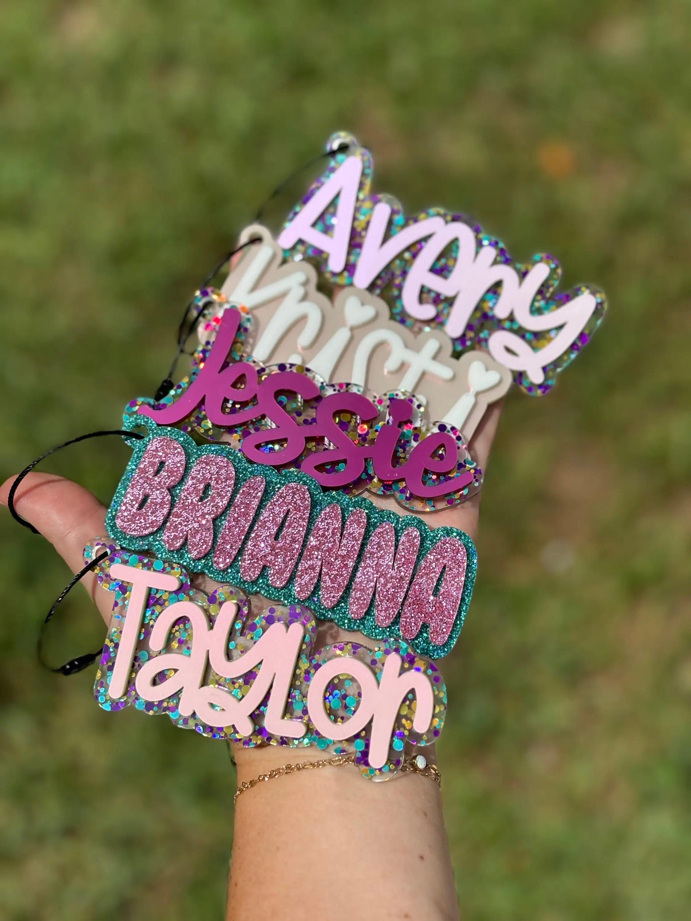 Personalized Custom Name Glitter Acrylic Keychain