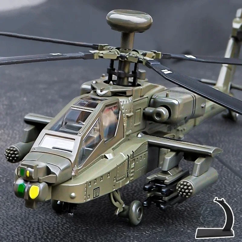 1:32 Apache armed alloy helicopter simulation model Display Ornaments Gifts Collection Sound and Light Toy Gift