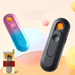 2024 New USB Electric Lighters Windproof USB Rechargeable Windproof Cigarette Accessories Plasma Flameless Electric Lighter Gift