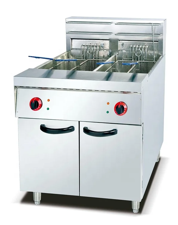 

Commercial Electric Big Capacity Deep Fryer Restaurant Double Tanks Standing Deep Frying Machine