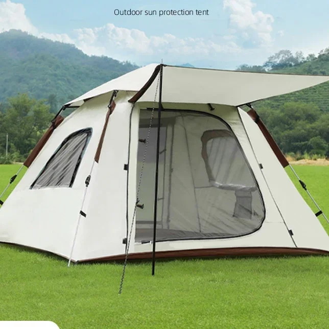 Portable folding outdoor camping beach tent, picnic equipment, automatic thickened rainproof canopy