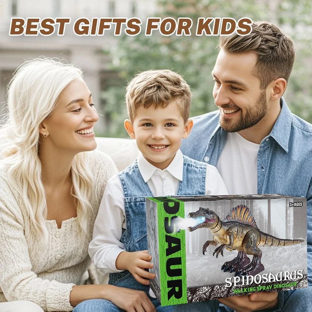 2.4g rc dinossauro de controle remoto tem som spray luz brinquedo elétrico animal controlado por rádio brinquedo de aniversário da criança presente