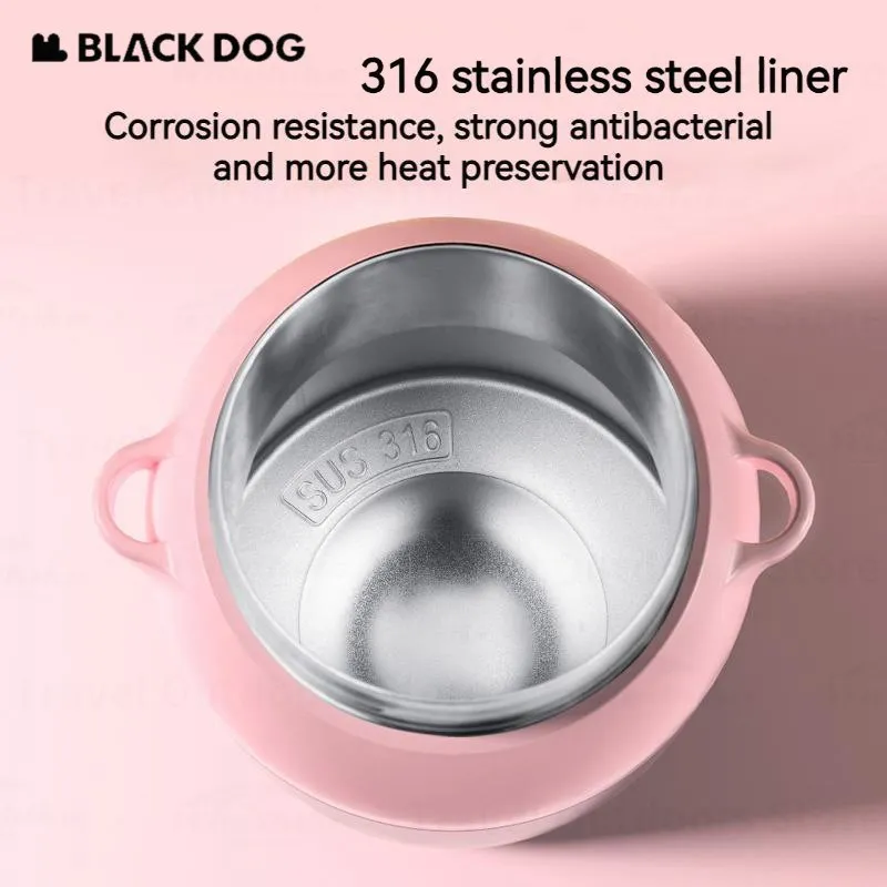 Naturehike BLACKDOG Thermal Water Bottle Large Capacity Stainless Steel Coffee Tea Cup With Straw 800ML Camping Hiking Portable