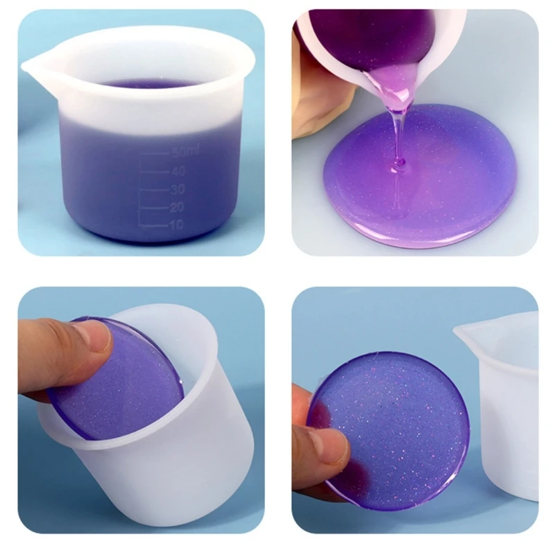 E15E Mixing Cups for Resin Silicone Measuring Cups 50ml Epoxy Resin Mixing Cup