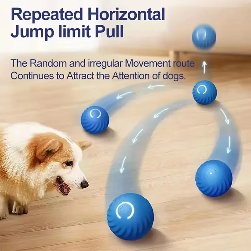 Dog Toys Intelligent Moving Jump Ball Rechargeable Bite-Resistant Rolling Ball Cat And Dog Chase Interactive Pet Toy image 2
