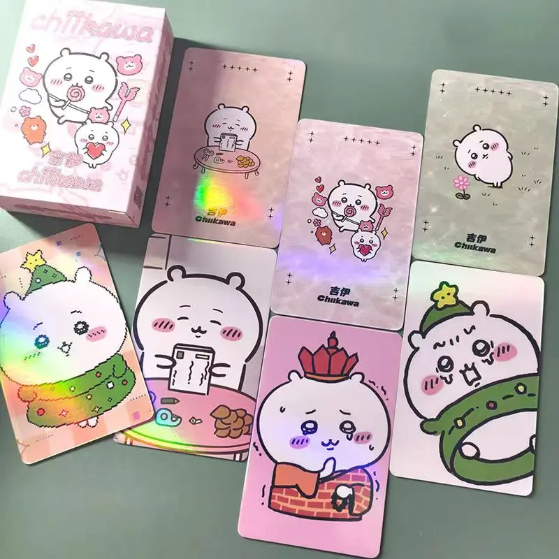 Chiikawa-Petites cartes laser LOMO auto-imprimées, sac de cartes de collection, cadeau de décoration, ustensiles de poche mignons environnants