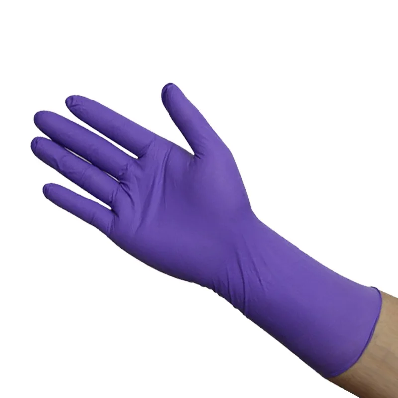 12 Inches Acid and Alkali Resistant Kitchen Household Scrubber DishwashingTools Disposable Rubber Cleaing Nitrile Gloves