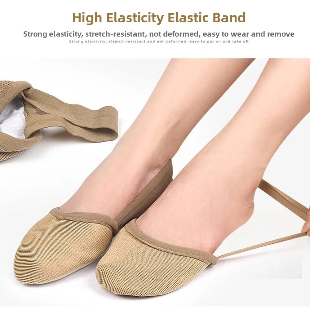 Breathable Knit Rhythmic Gymnastic Shoes Stretchy Non-slip Half Sole Dance Shoes Wear Resistant Sweat Absorb Soft Half Socks