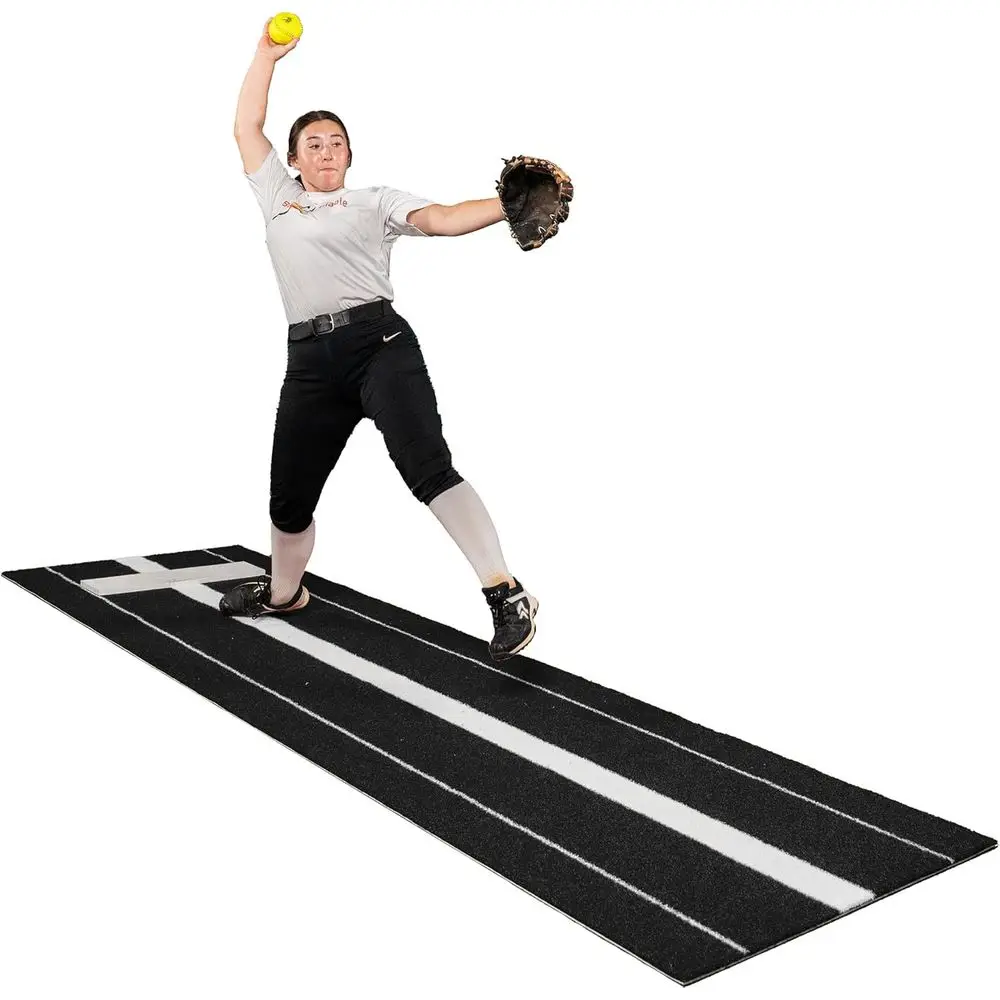 

Портативный нейлоновый бейсбольный коврик для отработки бросков с резиновой накладкой и пенополиуретановой основой для тренировок в помещении и на улице