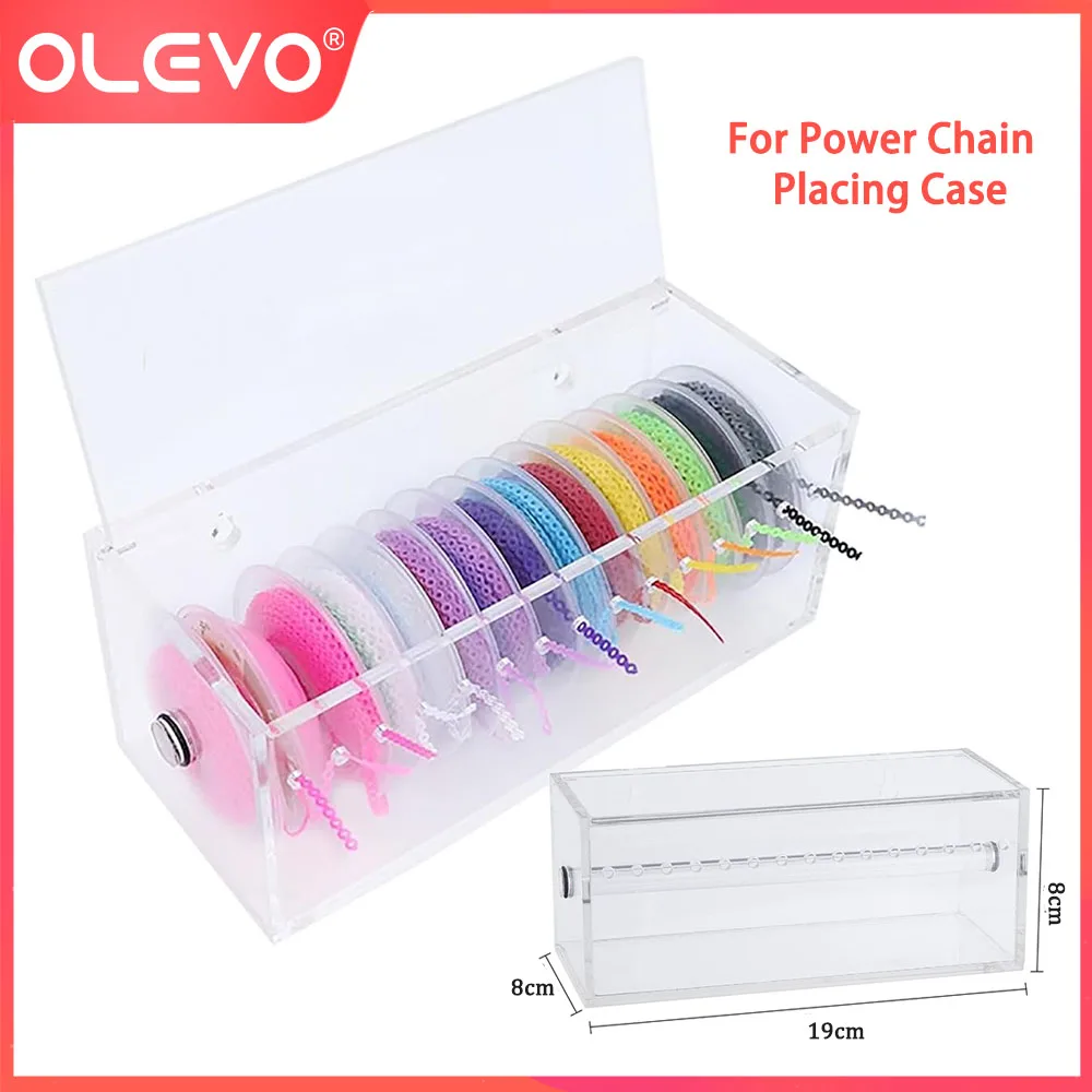 Tandheelkundige Acryl Dispenser Power Chain Placer Box Orthodontische Ligatuur Tie Organizer Ortho Elastische Ketting Opslag Plaatsen Houder