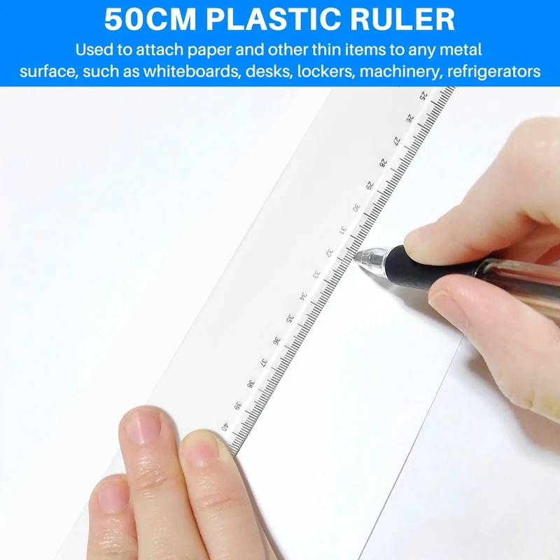 50Cm Clear Plastic Measuring Long Straight Centimeter Ruler