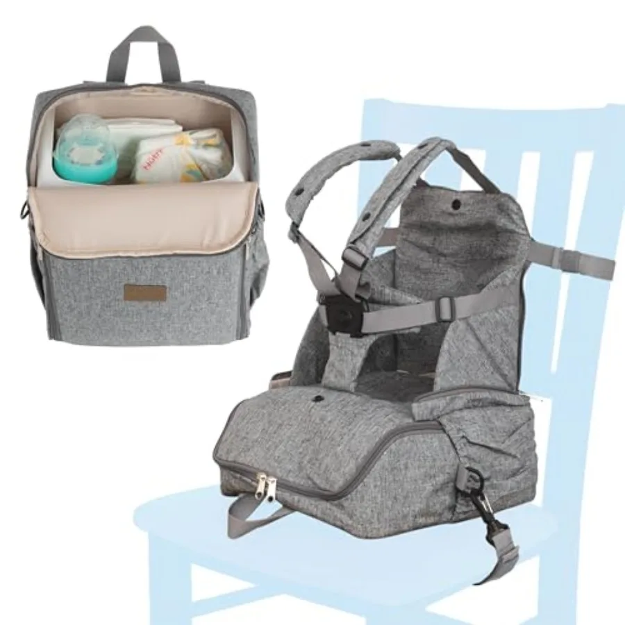 

Nuby Easy Go 2-in-1 Backpack Booster Seat with 5-Point Safety Harness - Portable Travel Highchair - Holds Up to 55 lbs - 9+ Mon