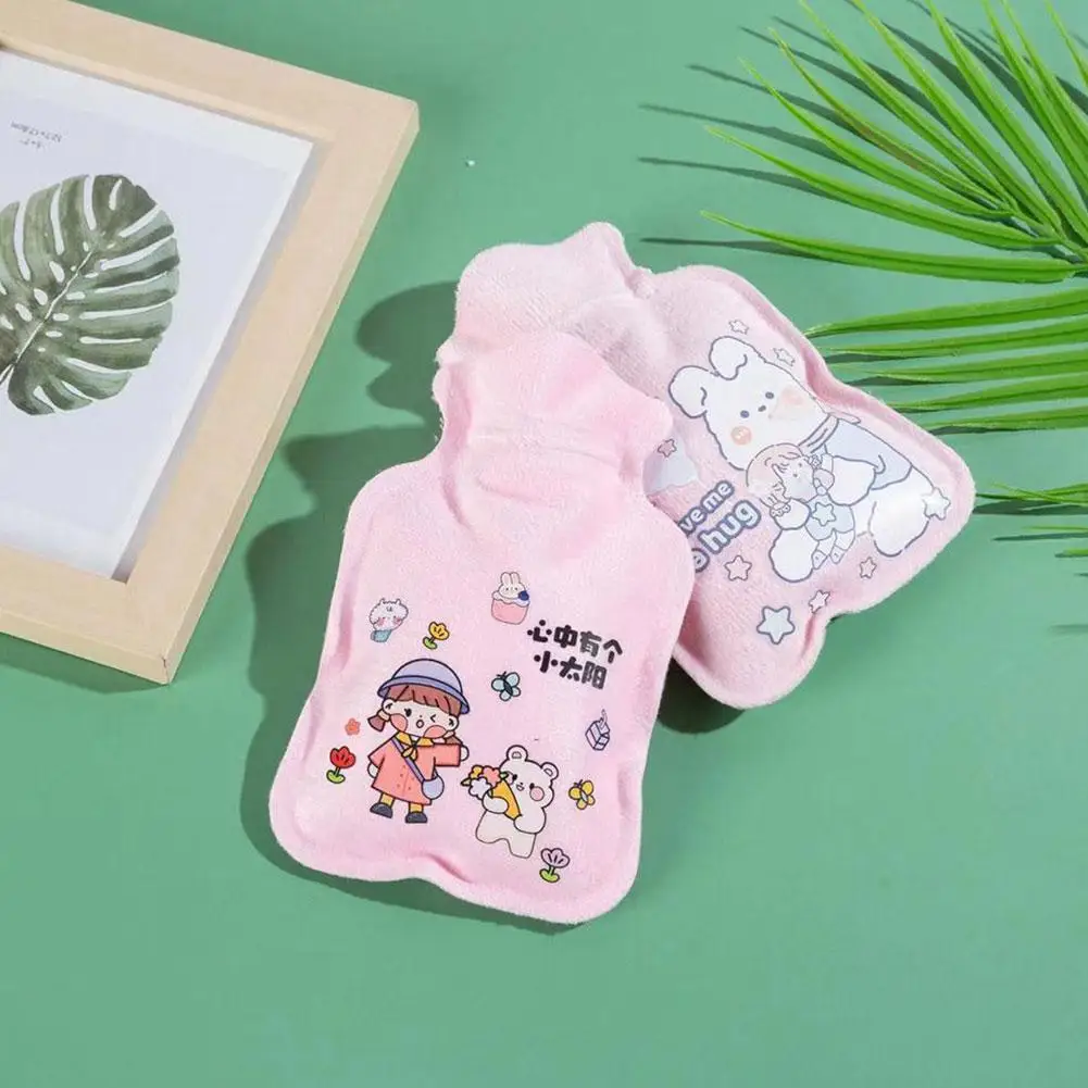 1pc bonito dos desenhos animados injeção de água de pelúcia garrafa de água quente portátil à prova de explosão mão mais quente inverno mini t6z6