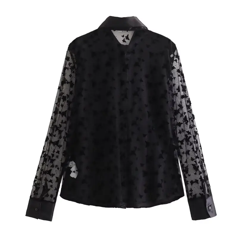 

Spring 2024 Women's Faion Long Sve Slim Fit Me irt Versatile Design Collar Regular Length Premium Qua...