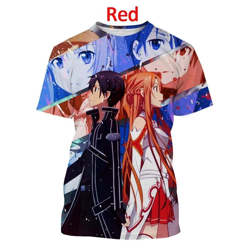 New Sword Art Online Anime Tee 3D Kirito/Yuuki Asuna Print T-shirts Men Women Short Sleeve Tops Fashion Harajuku Style t shirts