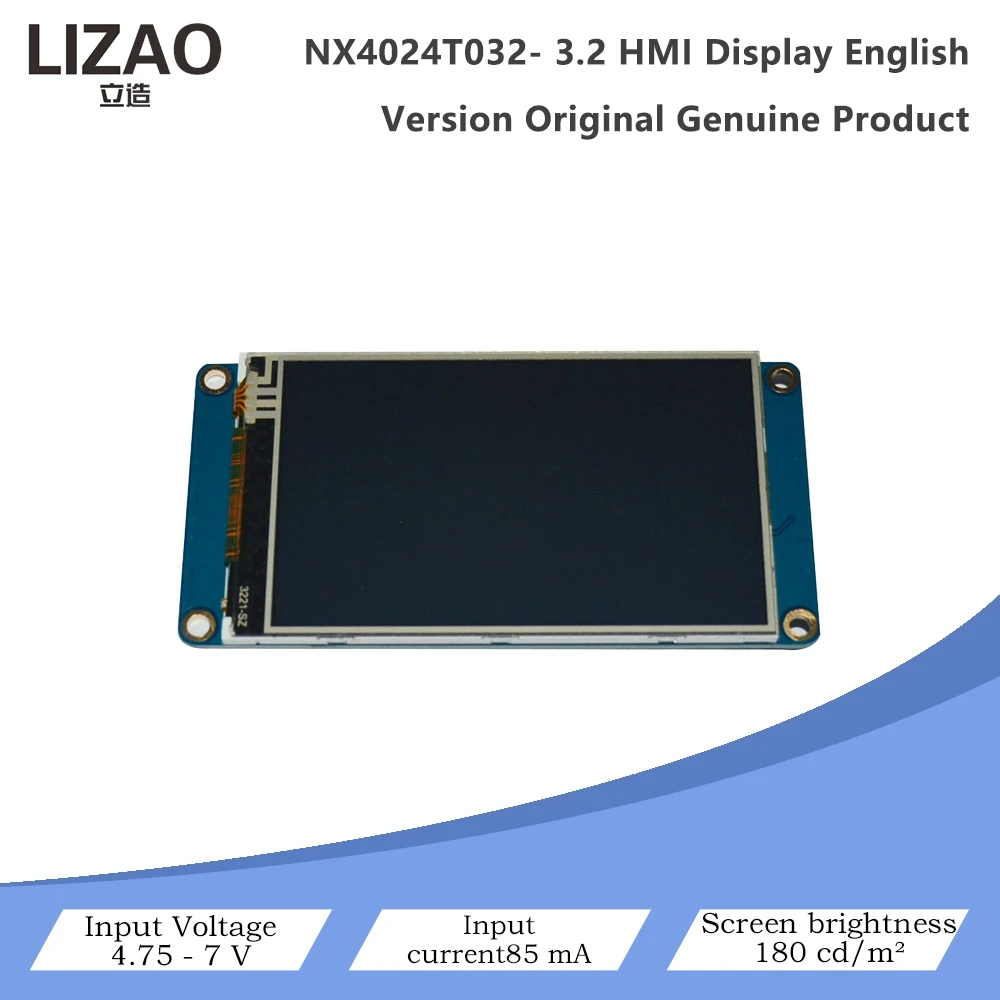

NX4024T032 3.2 Inch HMI Serial LCD Display Screen English Version,4.75-7V Input For PLC Industrial Control & MCU Project
