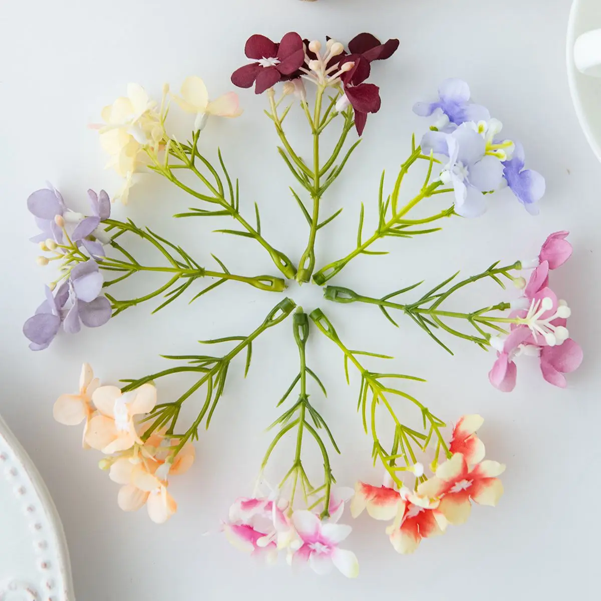Künstliche Blumen Mini-Pflaumenblüten Großhandel DIY Geschenk Süßigkeitenbox Haarnadel Brosche Heim Festival Party Outdoor Garten Deko Hochzeit – Detail 5