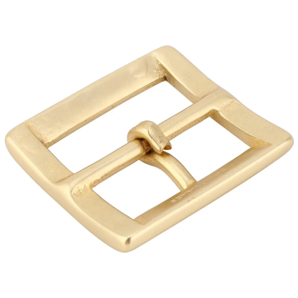 Metal Construction Brass Belt Buckle 38x48mm Size Single Pin End Bar Roller Buckle Sturdy Build Single Prong Buckle Bag Hardware