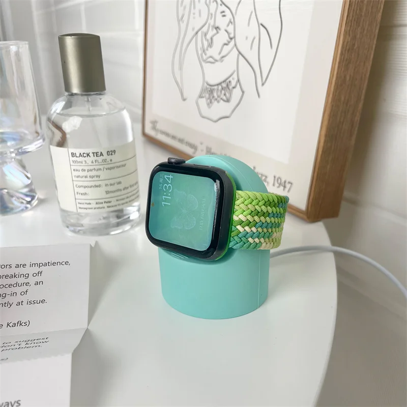 ซิลิโคน Charger สำหรับ Apple นาฬิกา Series 8 7 6 SE 5 4ผู้ถือวงเล็บสำหรับ IWatch 45มม.44มม.42มม.41 40 38Mm อุปกรณ์เสริม