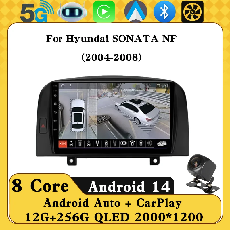 

Android 16 For Hyundai SONATA NF 2004 2005 2006 - 2008 Car Radio Navigation Multimedia Player Stereo GPS WiFi 4G Videa Carplay