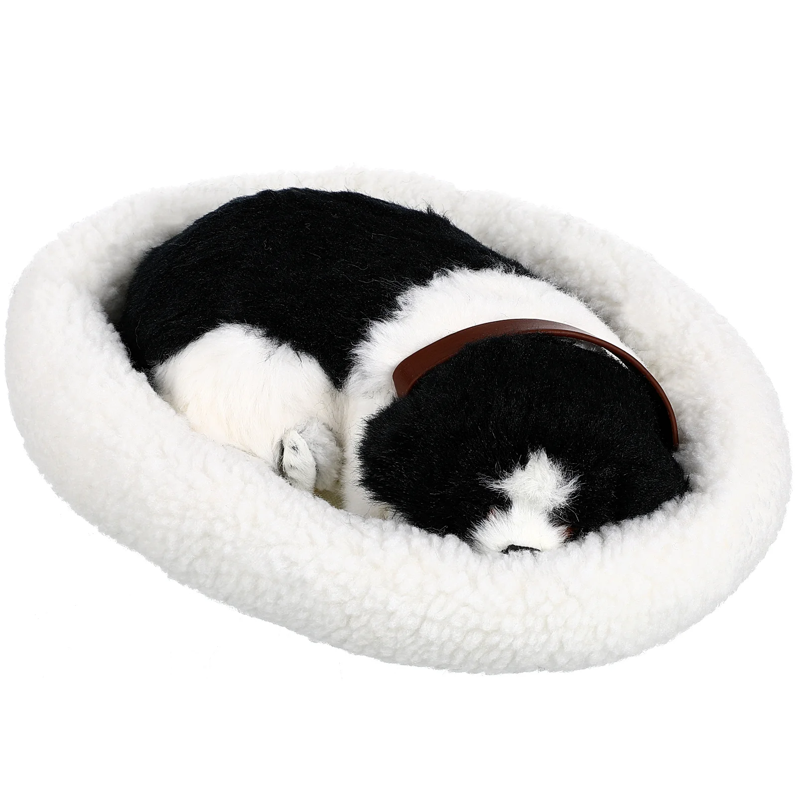 Simulation Animal Model Realistic Sleeping Dog Breathing Stuffed Plush Animals Toys for Girls