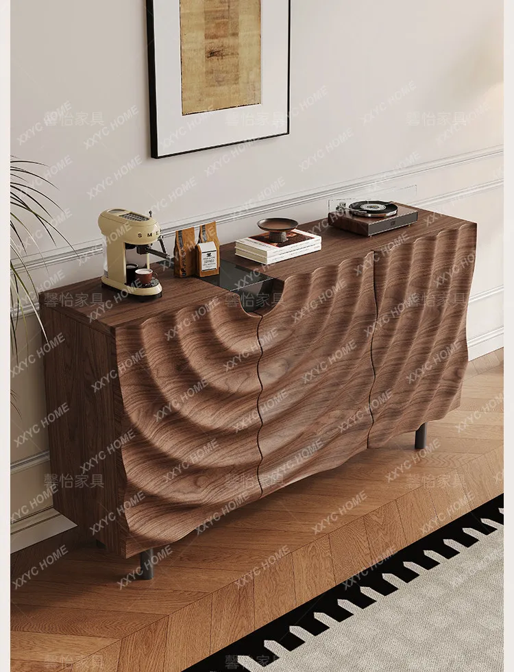 Medieval style all-solid wood dining edge, design, tea cabinet, living room storage, home partition