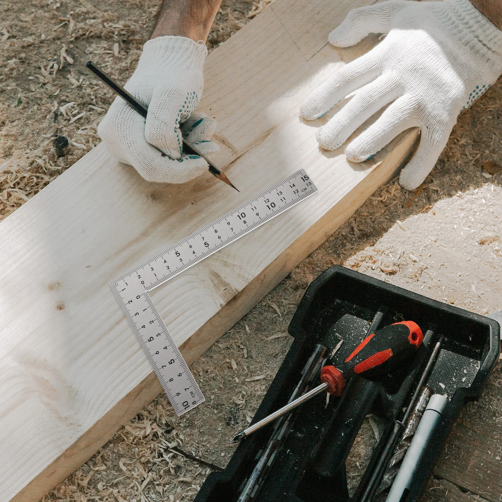 

Carpenter Square 10x15cm Stainless Steel Woodworking Measuring Ruler Professional Precision Framing Square Durable