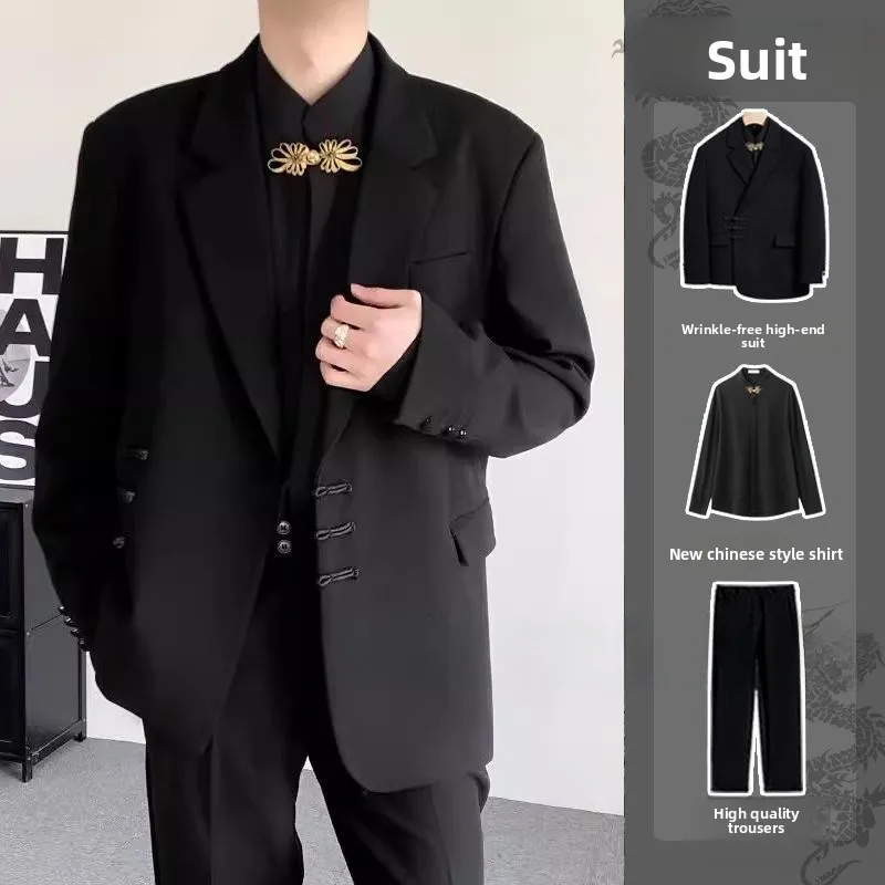 

Новый китайский свадебный костюм для мужчин, высококачественный, настраиваемый, элегантный смокинг с пиджаком и брюками для помолвки и свадьбы