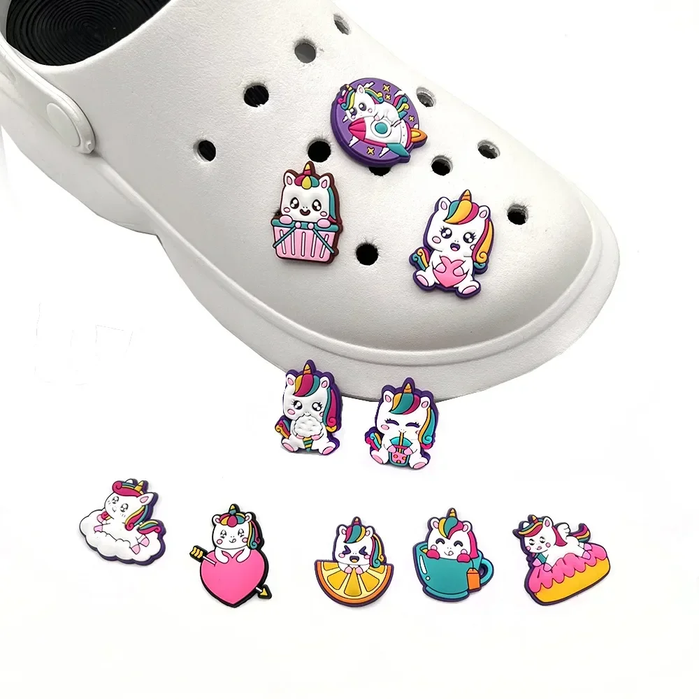 Unicorn Fresh Shoe Charms for Croc Accessories Cartoon PVC Shoe Decorations  Buckle for Kids Party Adults Gifts